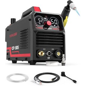 YESWELDER CUT-50DS Plasma Cutter, 50Amp Pilot Arc Air Power, Large Digital Display 110/220V Dual Voltage IGBT Inverter Plasma Cutting Machine