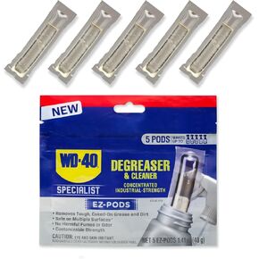 WD-40 Specialist Degreaser and Cleaner EZ-PODS, Customizable Industrial-Strength Concentrate, Multi-Surface Cleaning Solution, 1-Pack of 5 PODS