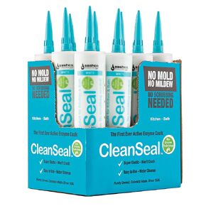 12-Pack of 10.5 Oz. Sashco 11073 White CleanSeal Active Enzyme Caulk for Kitchen and Bath