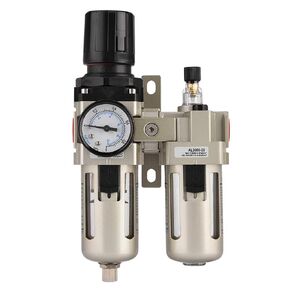 Air Filter Regulator, AC3010‑03 Compressed Air Filter Regulator Lubricator Combo,Aluminum Alloy 3/8In Pressure Regulator Trap Water Filter with Gauge, EIMSOAHb7wk015p3z