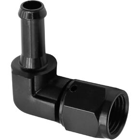 6 AN Female to 5/16" Barb Hose Fitting 90 Degree Swivel Quick Connect with threaded EFI connector