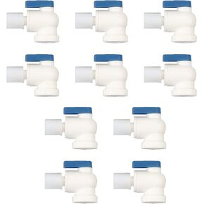 Compression Connect type Tank Ball Valve For Water Purification Systems And Reverse Osmosis System Pressurized Water Storage Tank (1/4" Female NPT x 1/4" OD tube Connect) Qty 10 pcs