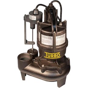Turbo 1/2HP Cast Iron Submersible Sewage Pump with Vertical Switch