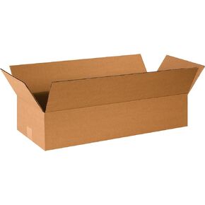 PARTNERS BRAND 26x10x4 Flat Corrugated Boxes, Flat, 26L x 10W x 4H, Pack of 25 | Shipping, Packaging, Moving, Storage Box for Home or Business, Strong Wholesale Bulk Boxes