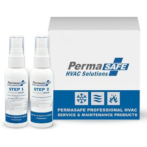 PermaSafe HVAC Solutions, Condensate Pan Cleaner & Shield Kit, HD Disinfectant Cleaner, Odor, Allergen, Mold and Mildew Eliminator, and Long-Term Antimicrobial Shield