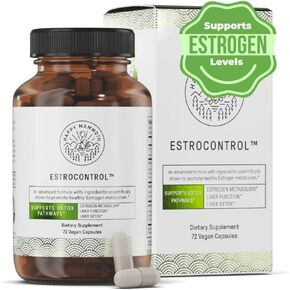 Happy Mammoth EstroControl Natural Estrogen Balance Support for Women. Relief for PMS, Irritability, Hormonal Weight Gain, Cravings, Metabolism, Irregular Periods, Healthy Energy. 72 Caps.