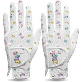 Women’s Golf Gloves Leather Value 2 Pack Left Right Hand Lh Rh, Wet Hot Cool Extra Grip Breathable Comfortable Glove for Ladies Golfer