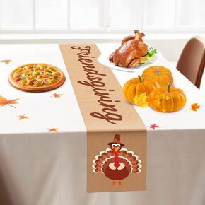 Friendsgiving Party Decorations Friendsgiving Table Runner Thanksgiving Turkey Table Runners 72 Inches Long Thanksgiving Party Supplies for Autumn Family Gathering Home Dining Table Decoration