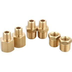 Bushing Nipple, Reducing Nipple, Reducer Adapter, 1/4 Inch NPT Pipe x 3/8 Inch NPT Pipe, (6 Piece)