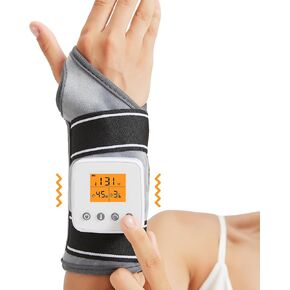 Cordless Wrist Heating Pad,Vibration Massager Heating Pad for Wrist,Rechargeable Heated Wrist Brace for Carpal Tunnel, Heating Wrist Wrap for Wrist Tendonitis,3 Vibration Mode, 3 Heat Level