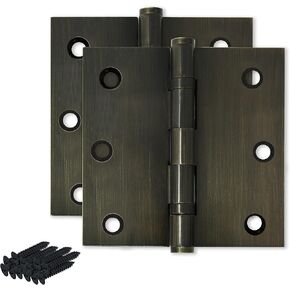 Solid Brass Chrome Door Hinge Heavy Duty Ball Bearing Shiny Silver 3.5 x 3.5 Inch - Set of 3 Hinges (Polished Chrome)