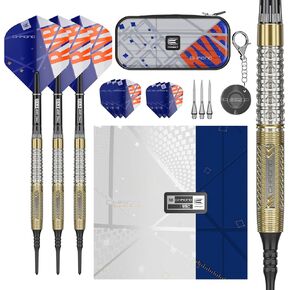 TARGET Darts Raymond Van Barneveld Chrono Soft Tip Darts, 95% Tungsten Dart Set, 18G/20G | Includes Takoma Dart Wallet & Professional Dart Accessories, Pixel Tip Darts, Electronic Soft Tip Darts