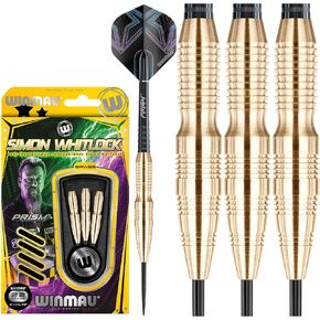 Winmau Simon Whitlock Brass Darts Set with Flights and Shafts (Stems)