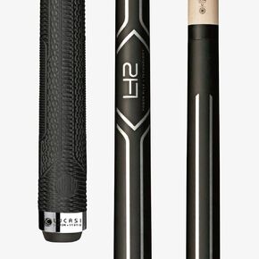 LUCASI LHC14 Pool Cue Stick Matte Black and Metallic Silver Uni-loc Kamui Soft