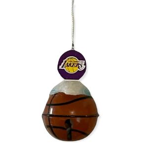 NBA Los Angeles Lakers Metal Bell Basket Ball Ornament, 3", Team Colors