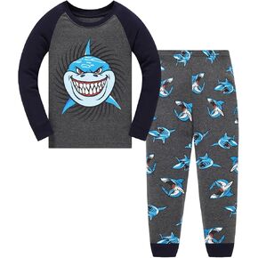 Akyzic Boys Planet Pajamas Sets 100% Cotton Pjs Toddler 2 Piece Long Sleeve Sleepwear Kids Clothes Sets Dinosaur Shirts in Kuwait