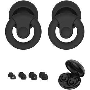 33DB Ear Plugs for Noise Reduction, Reusable Concert Earplugs Hearing Protection, Soft Silicone Ear Plugs for Sleeping, Focus, Noise Sensitivity - 8 EarTips in XS/S/M/L