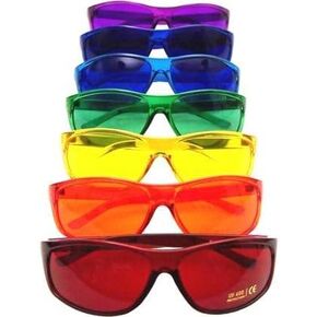 Color Therapy Glasses Pro Style Set of 10 Colors, Poker Sunglasses [Also Available in Set of 7 or 9]