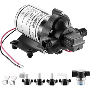 WASSERMANN Water Pressure Diaphragm Pump 115V AC 4.0 GPM 45PSI,Self-priming Booster Pump with Power Plug, for Kitchen Bathroom RV Marine, Yacht Garden