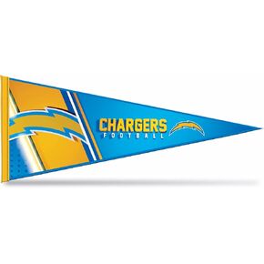 Rico Industries NFL Los Angeles Chargers Soft Felt 12X30 Pennant W/ Header Card 12' x 30' Felt Wall Décor Pennant - Great for Home/Bed Room/Man Cave Décor