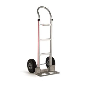 Magliner HMK111AA4 Aluminum Hand Truck, Horizontal Loop Handle, 14" x 7-1/2" Aluminum Diecast Nose Plate, 500 lb Capacity, Silver