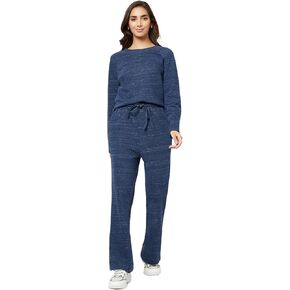 Women's Summer 2 Piece Outfit 2024 Tracksuit Set, Round Neck Full Sleeve Sweatshirt & Matching Pajama, Lounge Set