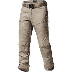 Urban Pro Stretch Tactical Pant, Durable Men's Military Tactical Camouflage Clothing, Comfort Multi-Pocket Hunting Hiking Paintball，Khaki,30W/32L