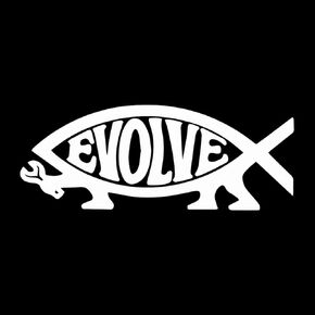 EvolveFISH Weatherproof Vinyl Decal - [White][5"]
