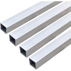 16.5 inch 6063 Aluminum Square Tube,12mm x 12mm x 1mm Wall Thickness 420mm Length for Home Furnishing Machinery DIY Projects 4 Pcs