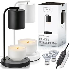 Candle Warmer Lamp with Timer, Dimmer & 2 Bulbs - Wax Candle Lamp Warmer, Electric Candle Warmers, Lamp Candle Warmer for Jar Candles, Candle Light Warmer, Home Decor Aesthetic | Black