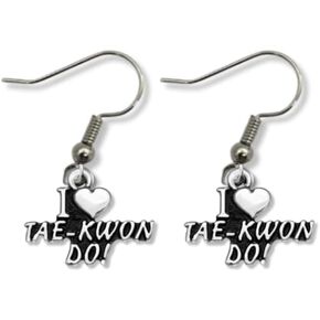 Sportybella Martial Arts Earrings, Martial Arts Belt Charm Dangle Earrings, Karate, Jiu Jitsu, and Taekwondo Girls Karate Gifts or Jiu Jitsu Present