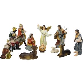 Nativity Set of 11 Figurines, Nativity Scene Resin Figurines, Nativity Sets for Christmas Indoor(4inch)