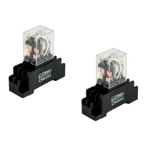 Temco 2X Industrial Ice Cube Plug-in Relay General Purpose 24 VDC 10A Contact 8 Pin (LY2 Format) w/Socket