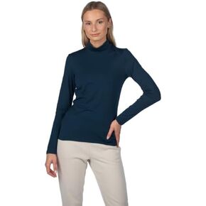 Merino Wool and Lyocell Women's Base Layer Long Sleeves High Neck Undershirt
