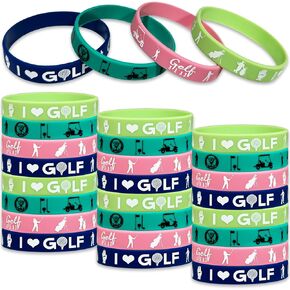 Golf Par-Tee Time Rubber Bracelets Golf Themed Party Supplies Silicone Wristbands Golf Themed Birthday Party Favors Golf Baby Shower Party Gift Goodie Bag Fillers Stuff