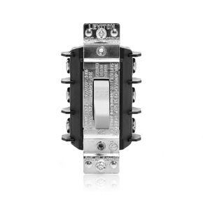 Leviton MS303-DSW 30 Amp, 600 Volt, Three-Pole, Three Phase AC Manual Motor Controller, Suitable as Motor Disconnect, Toggle, Industrial Grade, Non-Grounding, Back & Side Wiring, White