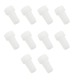 ZYAMY 10PCS PVC Plastic 3/8 inch Aeration Pipe Plugs Barb Plugs End Caps Pipe Crimp Fittings for Gardening Pharmaceuticals Irrigation Swimming Pools Food & Drink White