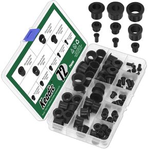 Keadic 72Pcs 9 Sizes Silicone Rubber T-Type Grommets Assortment Set, Hole Firewall Wire Cable Hole Plugs for Water Pipe, Tubing, Hydroponic, Irrigation, Desk