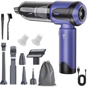 Car Vacuum Portable Cordless,Handheld Vacuum Cordless,Brushless Motor,20000PA 4 in 1 Air Duster and Vacuum Cleaner ，Multi-Nozzles, 120W High Power Hand Held Vacuum for Car, Home, Pet, Office