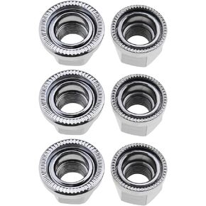 6Pcs M9 Wheel Nuts M10 Axle Wheel Nuts Bicycle Wheel Nuts Replacement Hub Large Flange Axle Nut Accessories for Bicycle Silver