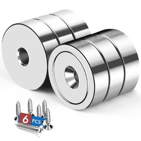 LOVIMAG 36Pcs Neodymium Cup Magnets, 20lbs Strong Rare Earth Magnets, Waterproof Pot Magnet with Countersunk and Screw Ideal for Tool Room,Science,Craft,Office-0.63x0.19inch