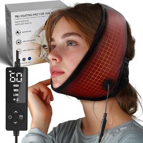 sticro Jaw Heating Pad for TMJ Relief with 3 Temp Settings and Auto Off, Moist Heat Face Heating Pad Hot Therapy for Chin Cheek Temple Pain Jaw Clenching Relief