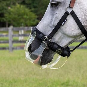 ThinLine Flexible Filly Grazing Muzzle | Lightweight Safe Comfortable Ventilated Equine Slow Feed Halter Mounting Clear Horse Mask, Cob/Horse, 2.5+ cm Hole
