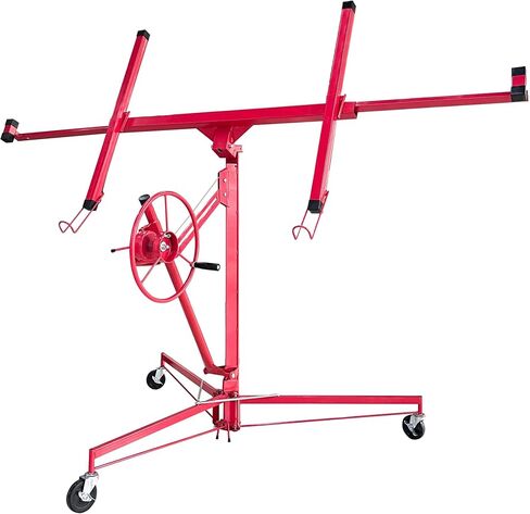 Elevon QD-ELGG-DL-RD 11FT Panel Hoist Jack Lifter, 150LBS Heavy Duty Sheetrock, Rolling Caster Wheels, Lockable Construction Tools, Adjustable Telescopic Arm, Red Drywall Lift in Saudi Arabia
