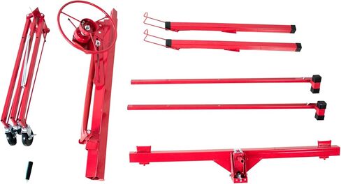 Elevon QD-ELGG-DL-RD 11FT Panel Hoist Jack Lifter, 150LBS Heavy Duty Sheetrock, Rolling Caster Wheels, Lockable Construction Tools, Adjustable Telescopic Arm, Red Drywall Lift in Saudi Arabia
