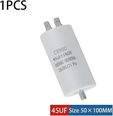 1 Piece CBB60 Double Insert Capacitor - 18UF 450VAC 50/60Hz for Washing Machines, Pumps, Motors, Refrigerators - High Stability Capacitor Bottom with Screws in Saudi Arabia