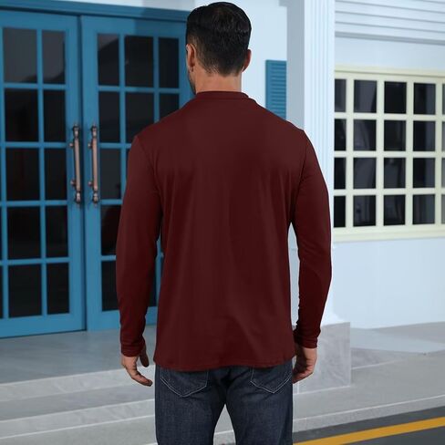 قميص رجالي بياقة مدورة وقميص داخلي حراري خفيف الوزن وأكمام طويلة ورقبة سلحفاة وهمية بلوفر علوي in Kuwait