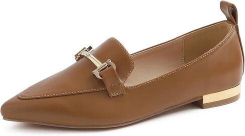 FEVERSOLE Women's Loafer Flat Pointed Deco Low Heel Fashion Slip On Dress Driving Office Shoes in Saudi Arabia