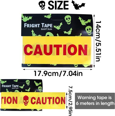 SKRYUIE Halloween Haunted House Decoration Warning Caution Tape Keep Out Fright Barrier Tapes Zombie Supplies Horror Party Outdoor Crossing Crime Scene Decorate Day of The Dead Supplies Indoor Decor 1 in Saudi Arabia