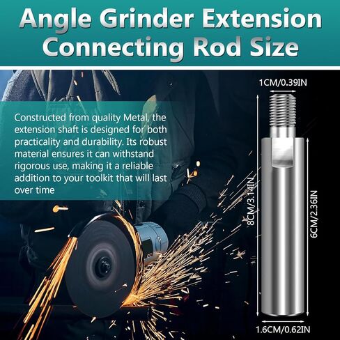 5/8"-11 thread angle grinder extension shaft set connecting rotary rod car polishing adapter of 2 PCs, 3.15 inch in Kuwait